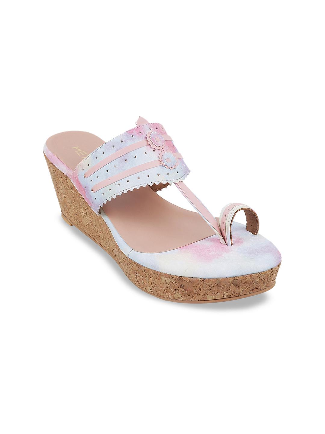 

Metro Ethnic design Wedge Sandals, Pink