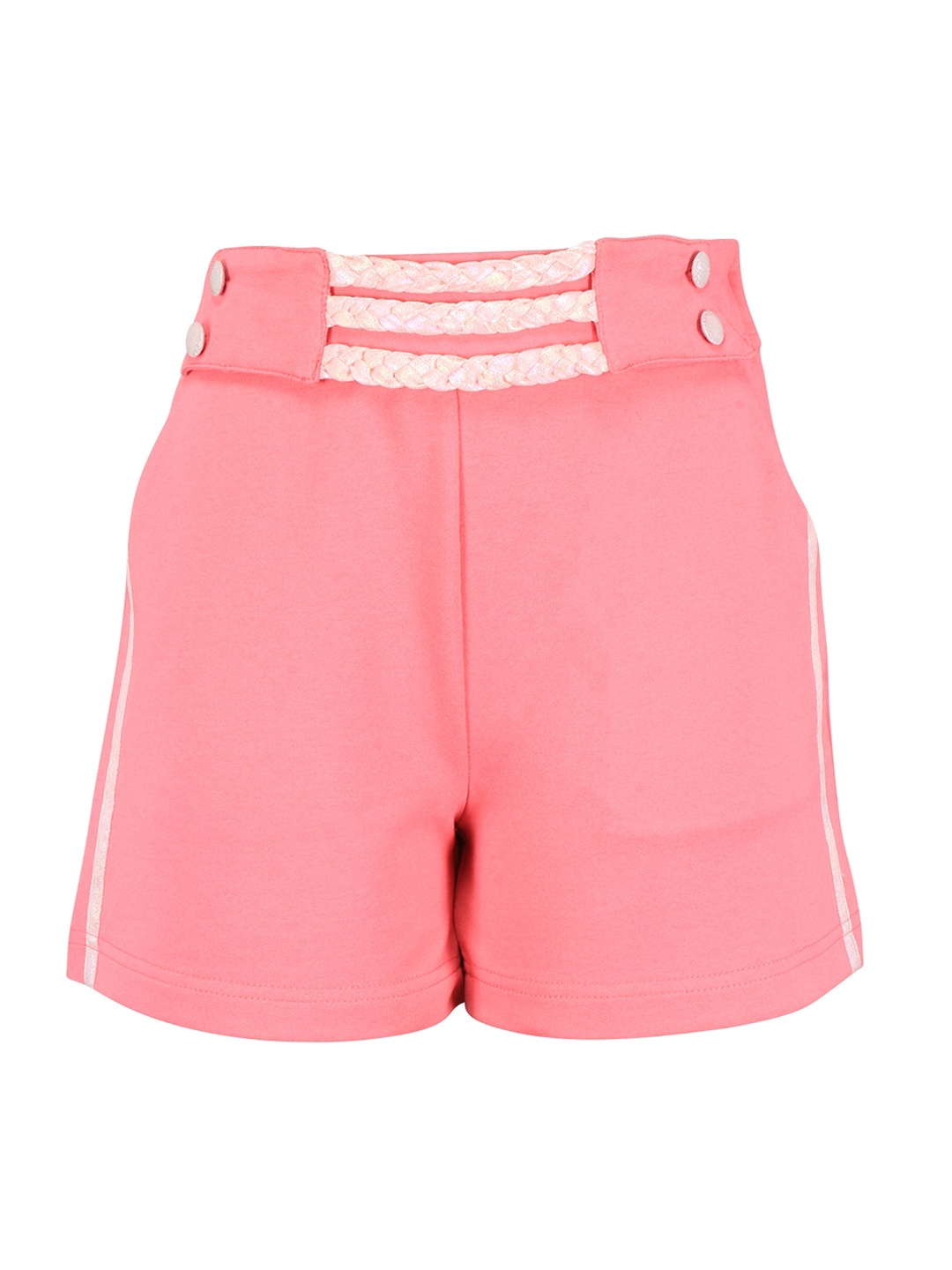 

CUTECUMBER Girls Mid-Rise Regular Fit Knee Length Shorts, Pink