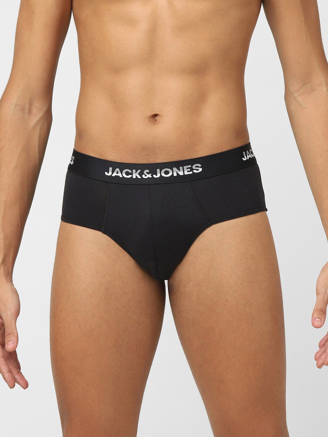 

Jack & Jones Men Mid-Rise Cotton Basic Briefs, Black