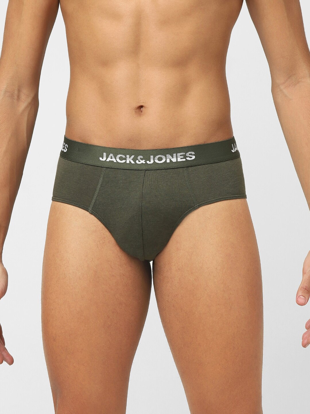 

Jack & Jones Men Mid-Rise Cotton Basic Briefs, Green
