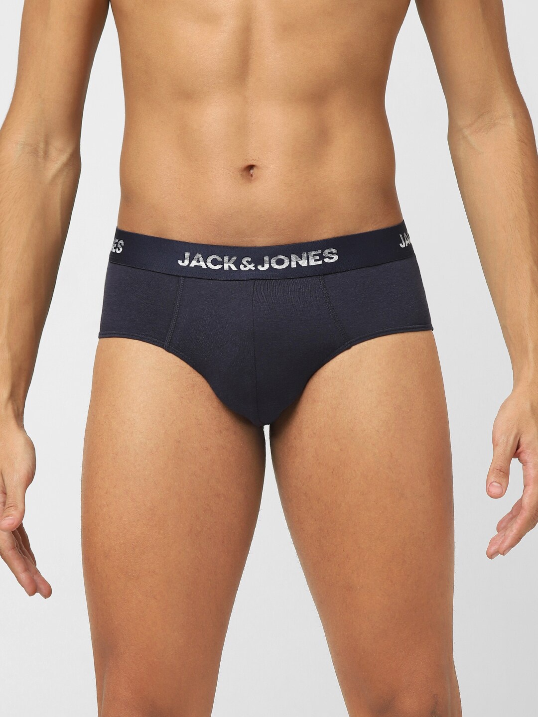 

Jack & Jones Men Mid-Rise Cotton Basic Briefs, Navy blue