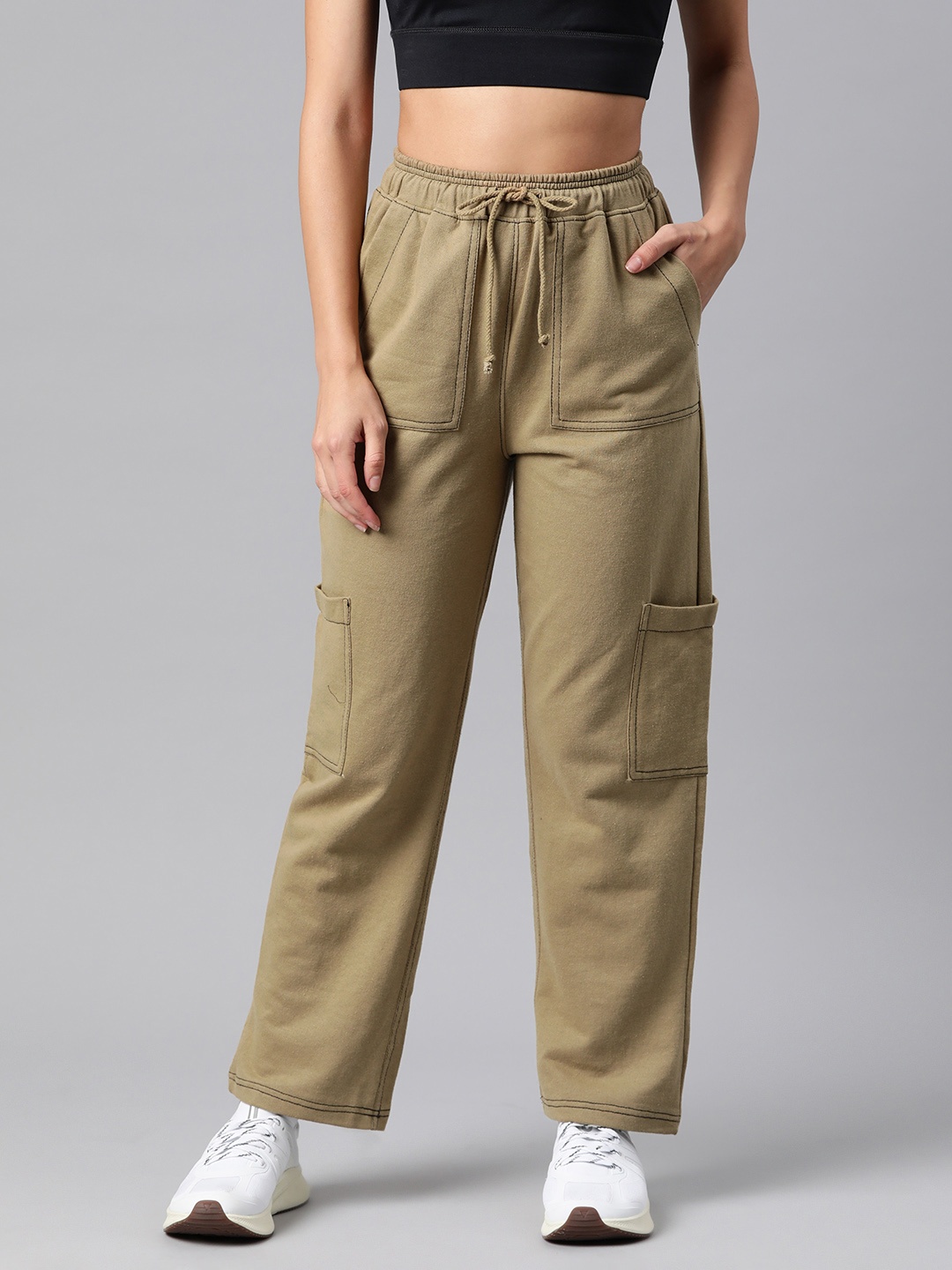 

Laabha Terry Outdoor Sports Track Pants, Beige