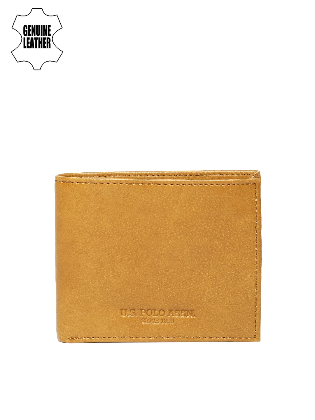 

U.S. Polo Assn. Men Tan Solid Two Fold Wallet
