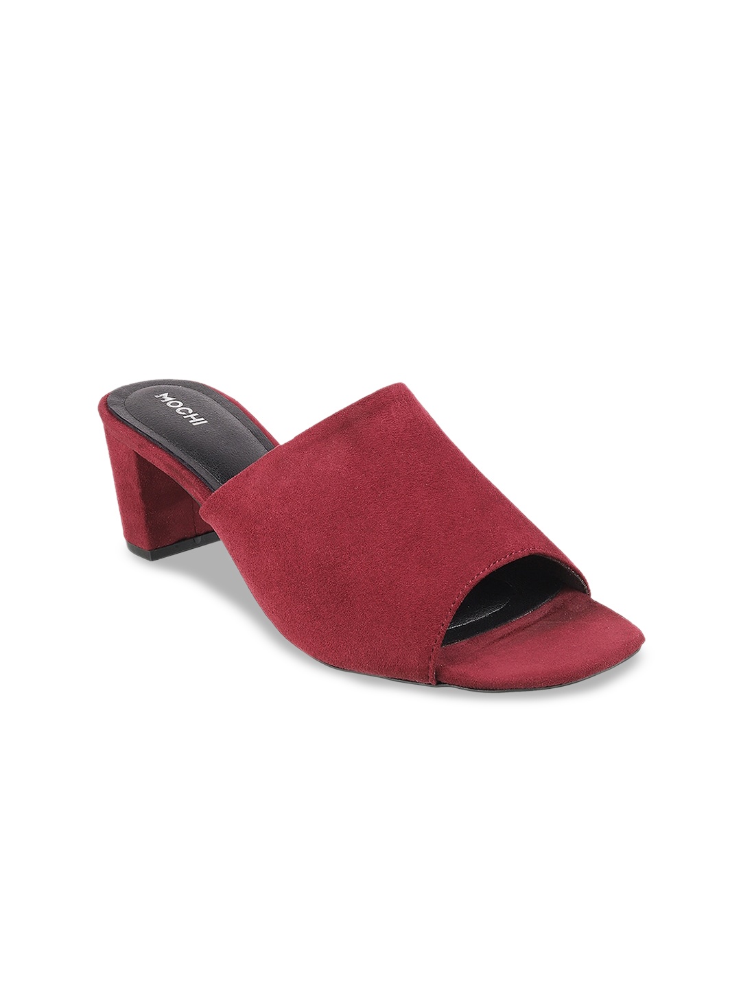 

Mochi Peep Toe Block Heels, Maroon