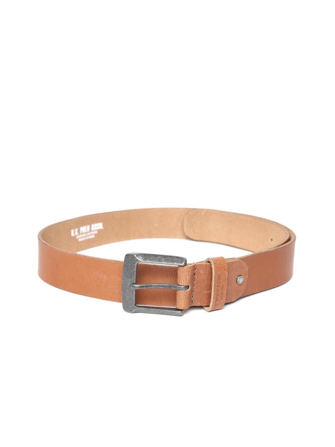 

U.S. Polo Assn. Men Tan Brown Leather Solid Belt