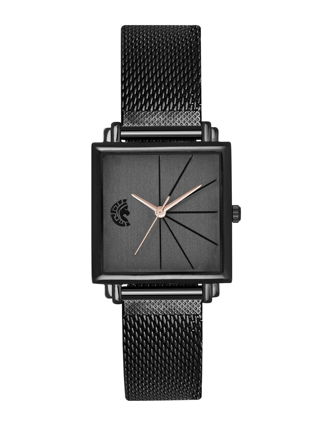

STUDIO ETHENO Women Dial & Stainless Steel Bracelet Style Straps Analogue Watch SQ-BLK-BLK_N, Black