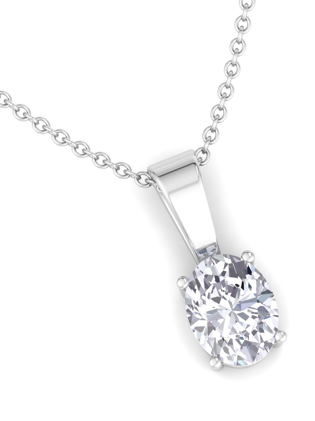 

Inddus Jewels 92.5 Sterling Silver Oval Shaped Pendant with Chain