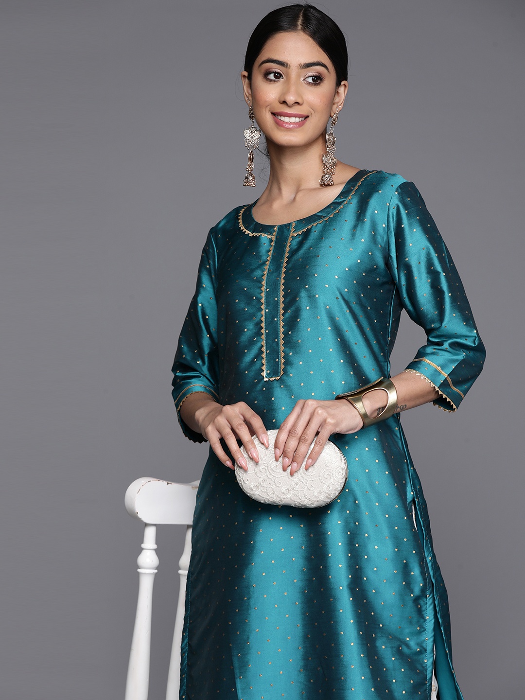 

Libas Gotta Patti Kurta, Turquoise blue
