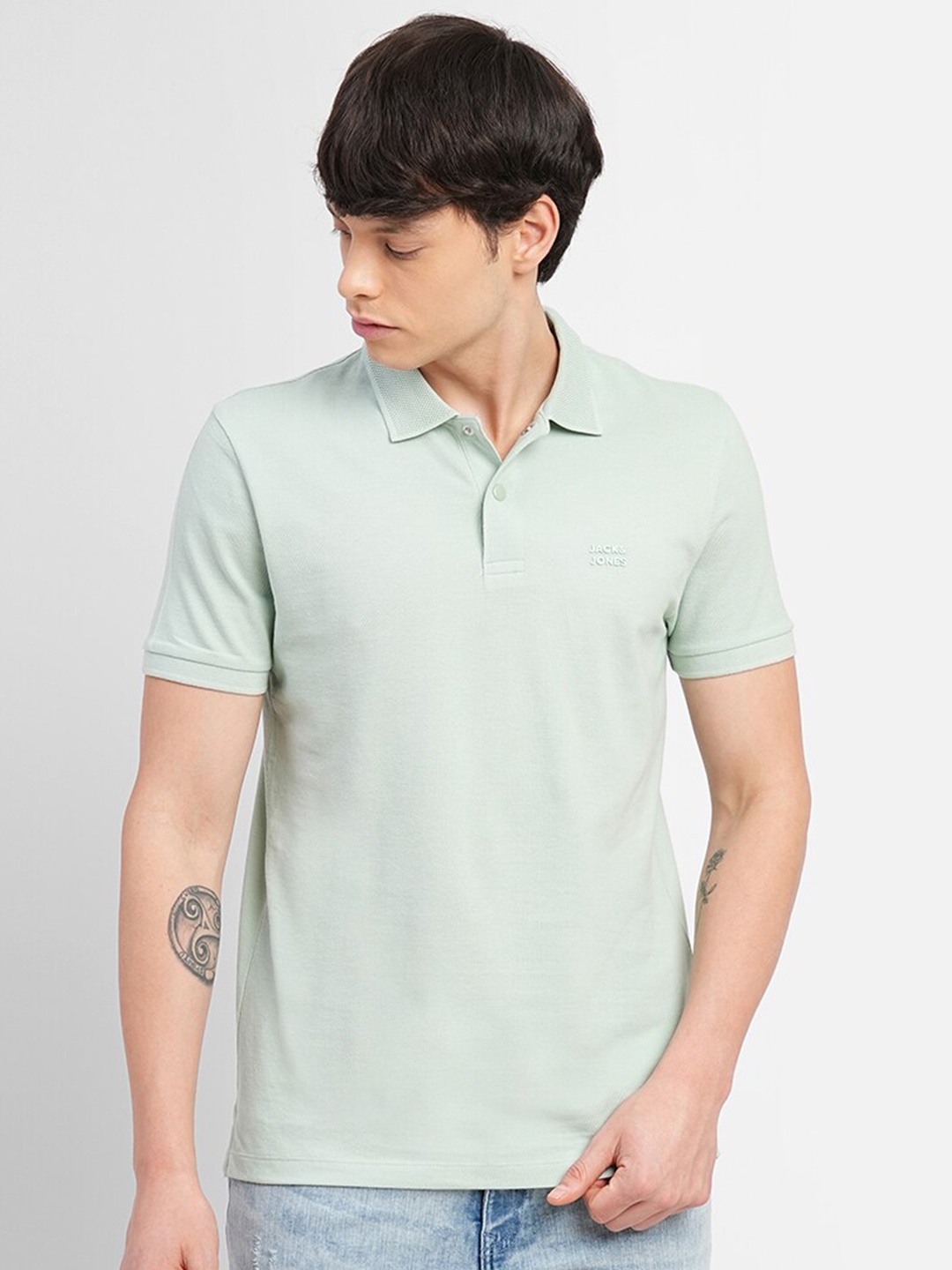 

Jack & Jones Polo Collar Slim Fit Cotton T-shirt, Green