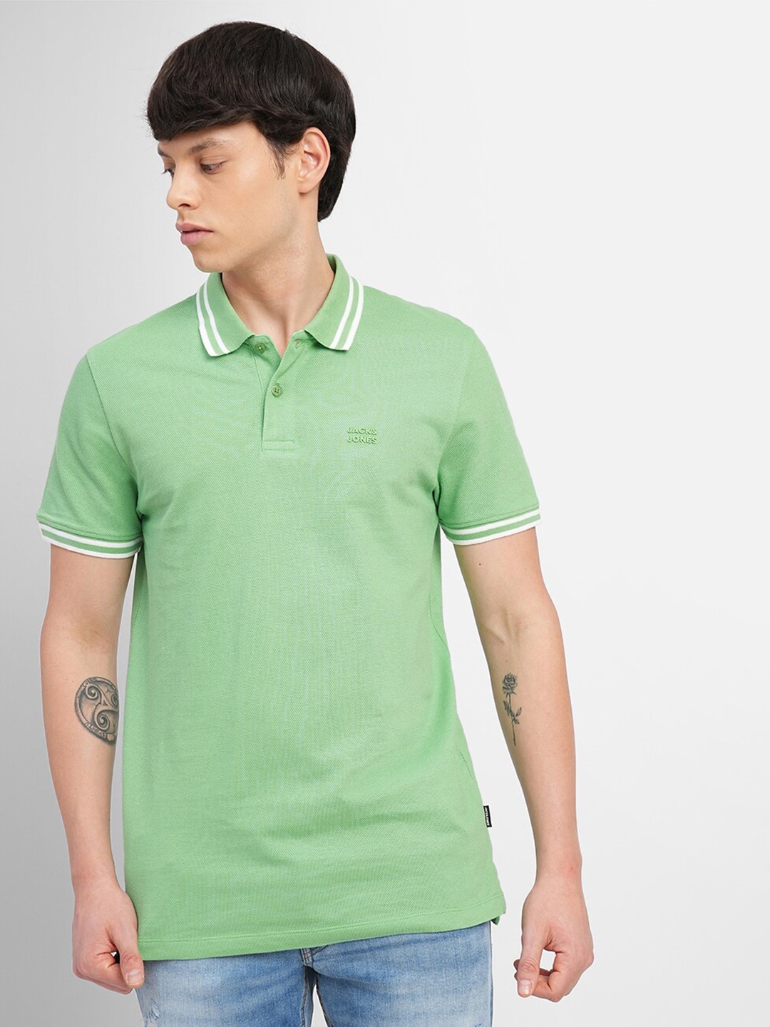 

Jack & Jones Polo Collar Slim Fit Cotton T-shirt, Green