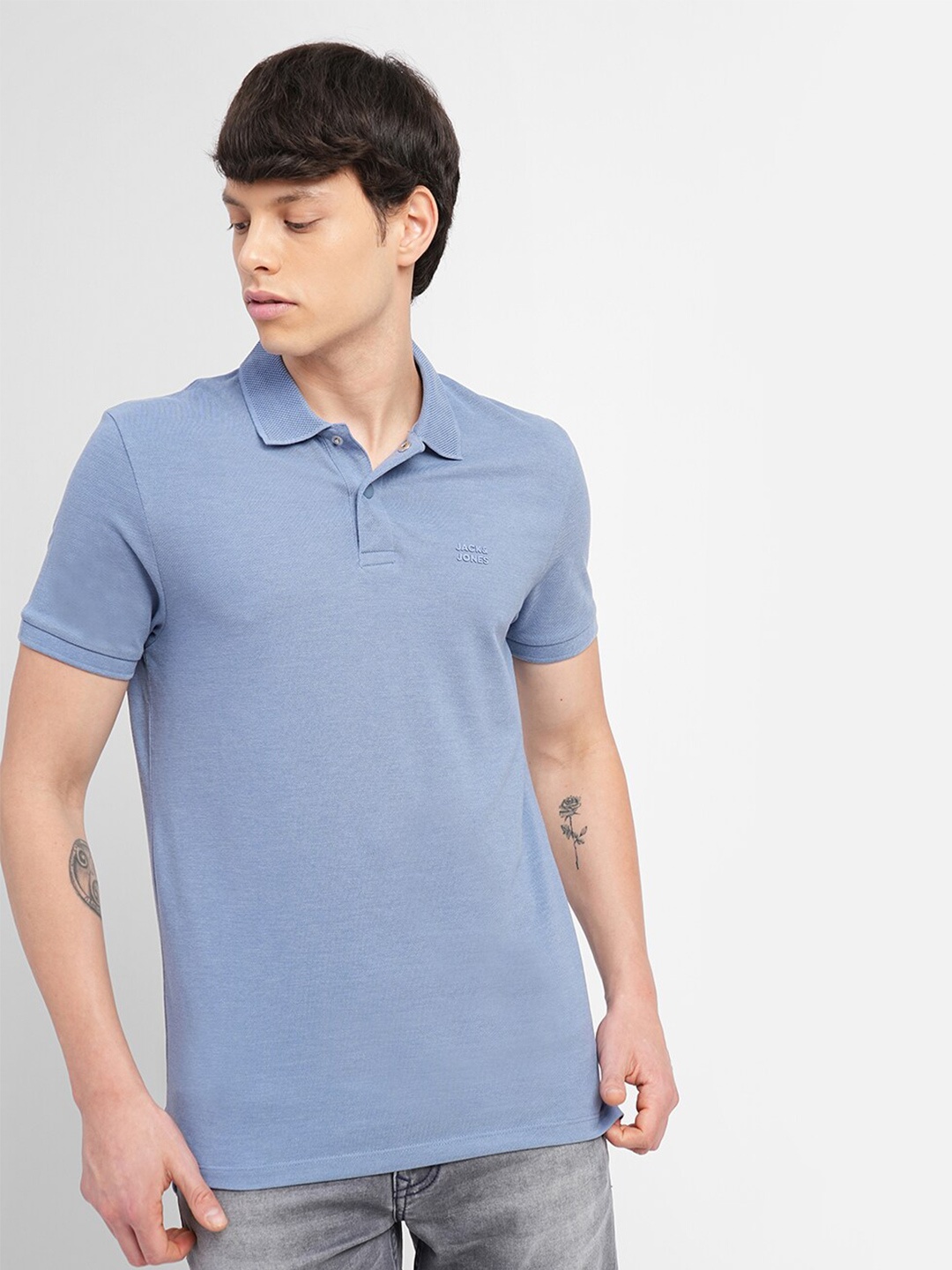 

Jack & Jones Polo Collar Slim Fit Cotton T-shirt, Blue