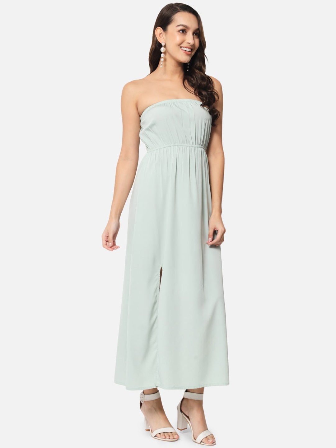 

ALL WAYS YOU Off-Shoulder Crepe Empire Maxi Dress, Green