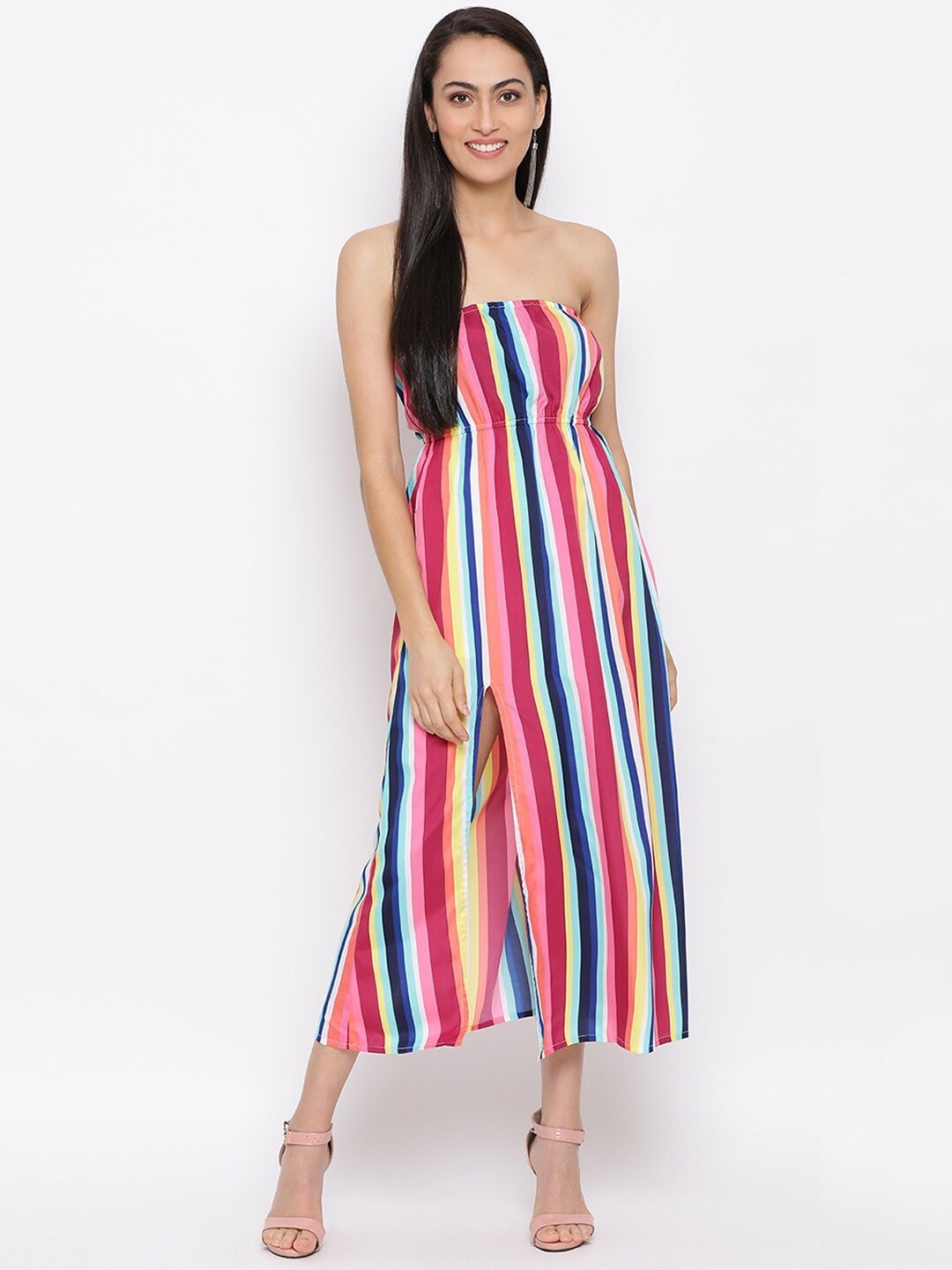 

ALL WAYS YOU Striped Empire Midi Tube Dress, Blue