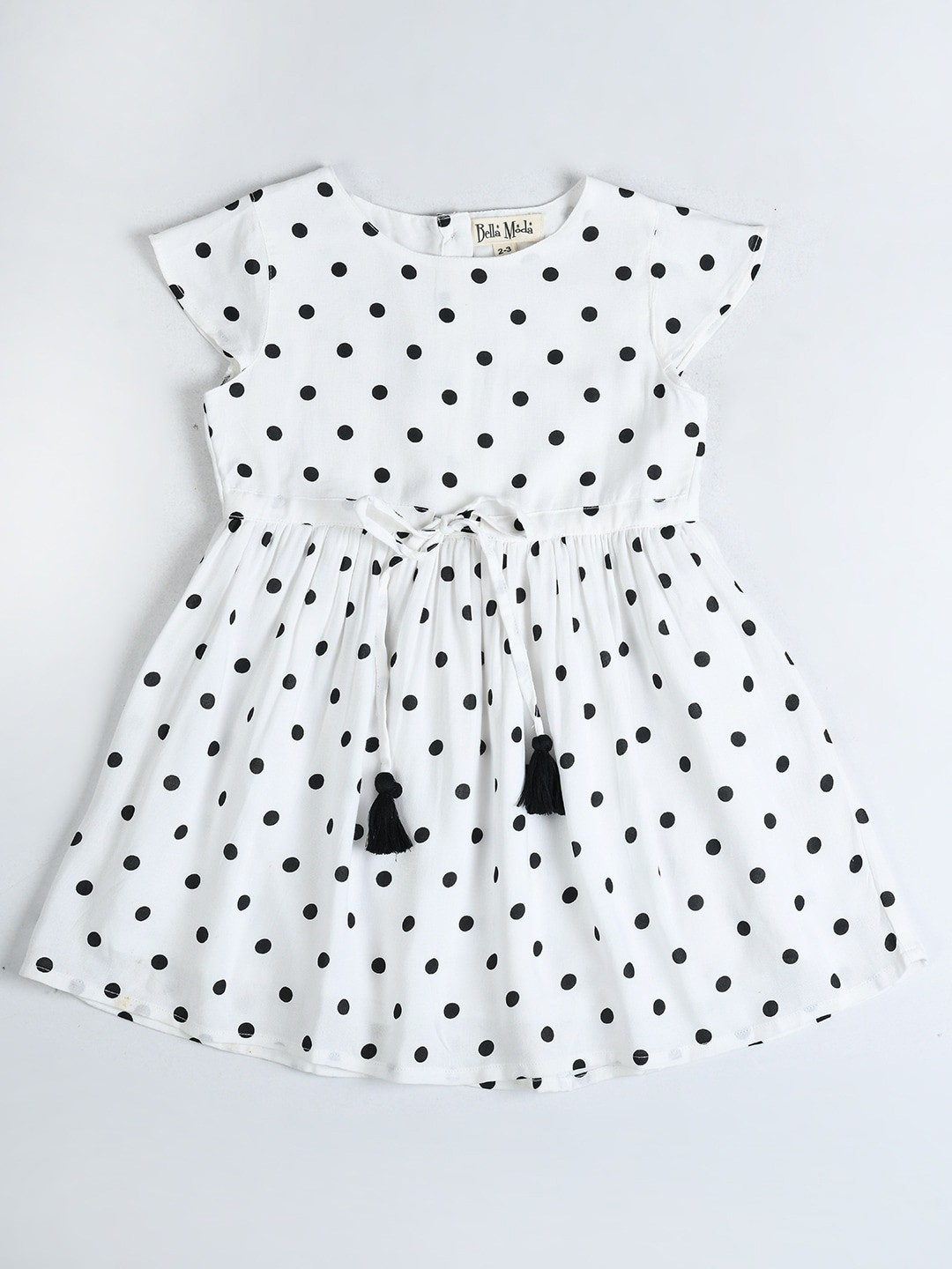 

Bella Moda Girls Polka Dot Print Fit & Flare Dress, White