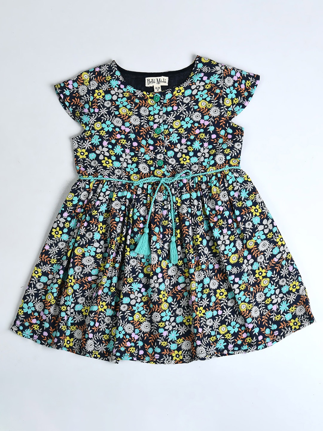 

Bella Moda Girls Floral Print Fit & Flare Dress, Blue