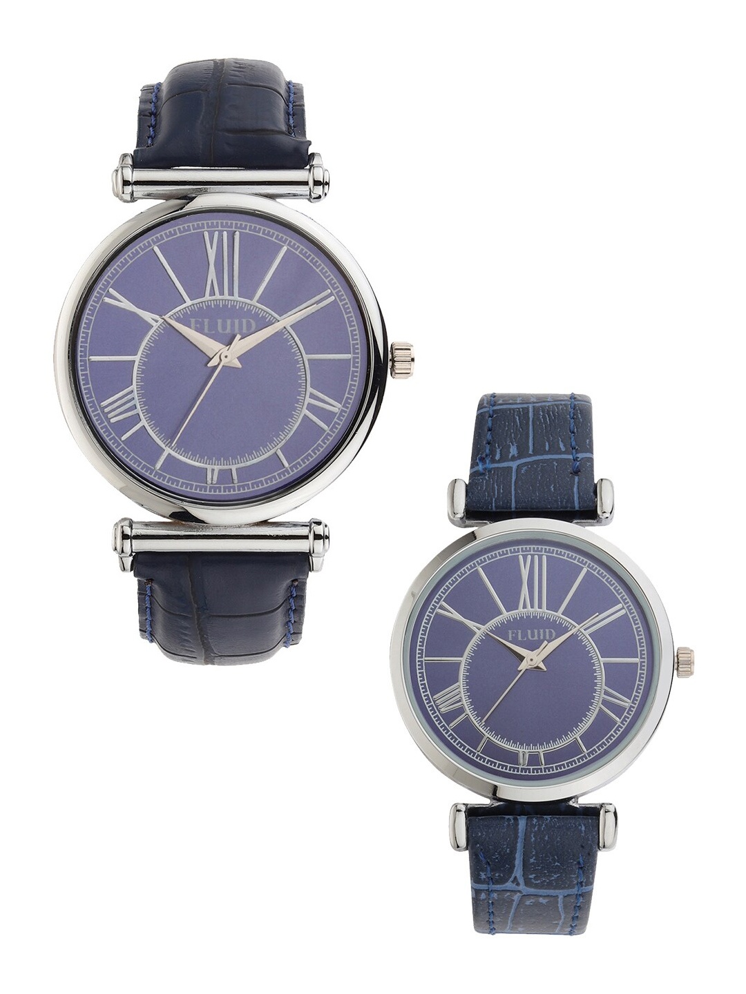 

FLUID Leather Bracelet Style Straps Analogue His & Her Watches FL-783Pair-BL01, Blue