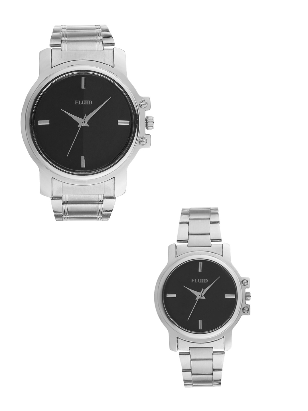 

FLUID Bracelet Style Straps Analogue His & Her Watches FL-759Pair-BK01, Black