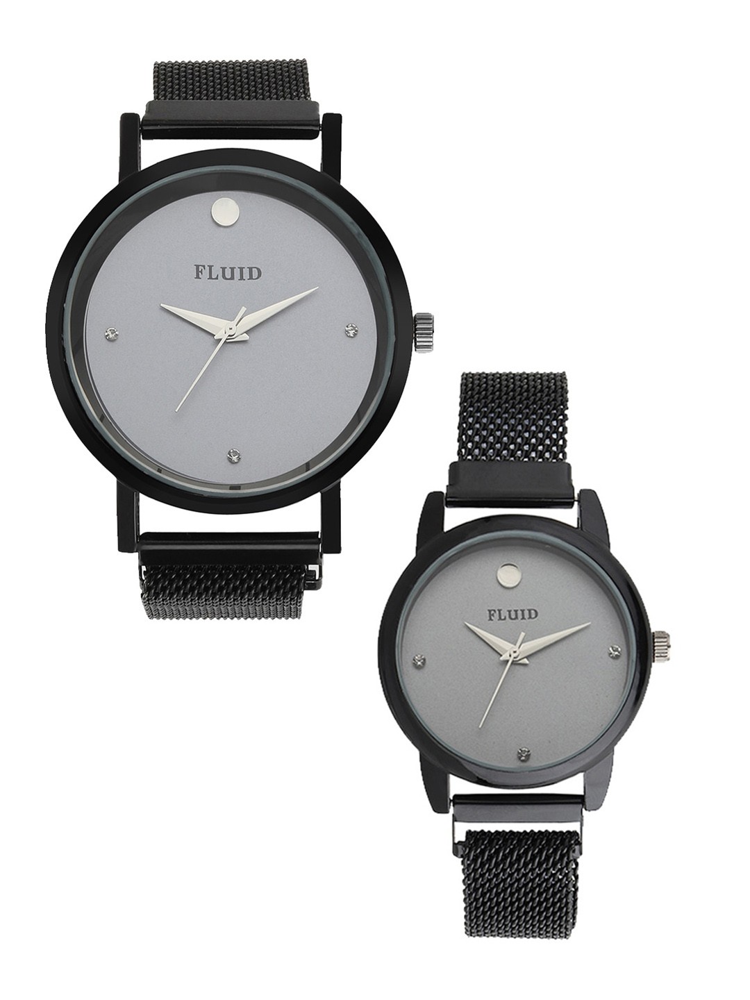 

FLUID Bracelet Style Straps Analogue His & Her Watches FL-815Pair-GRY, Grey