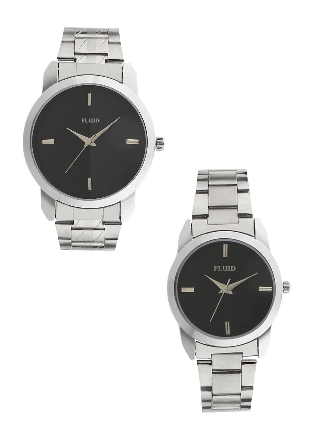 

FLUID Bracelet Style Straps Analogue His & Her Watches FL-770Pair-BK01, Black