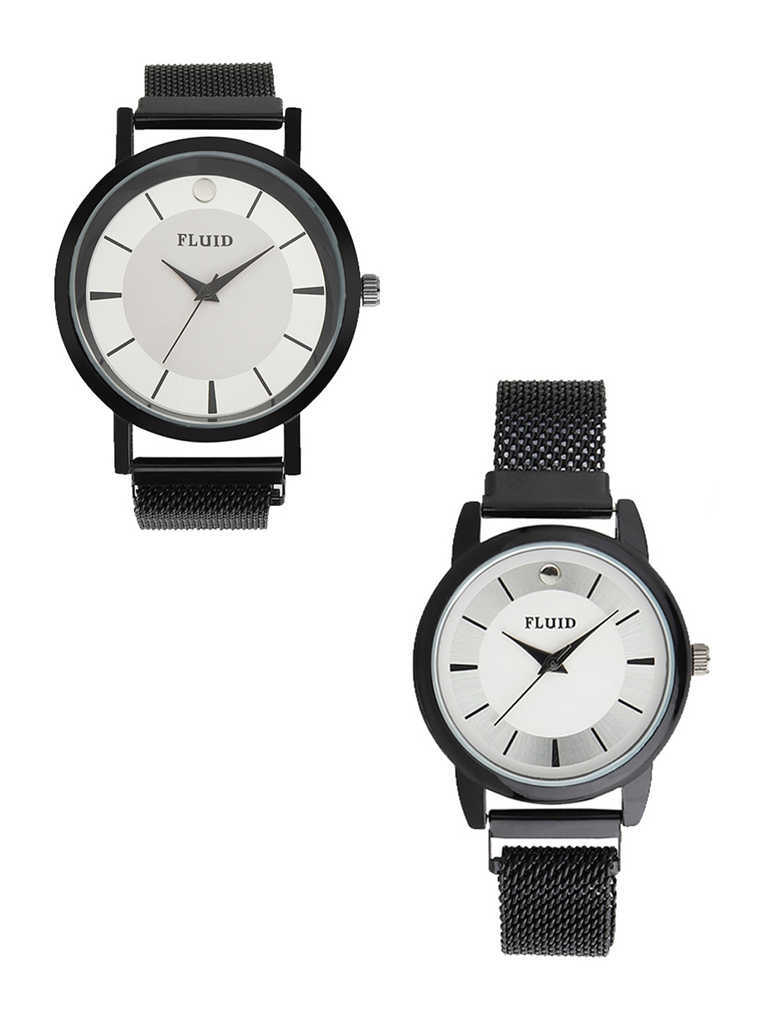 

FLUID Bracelet Style Straps Analogue His & Her Watches FL-818Pair-WH01, White