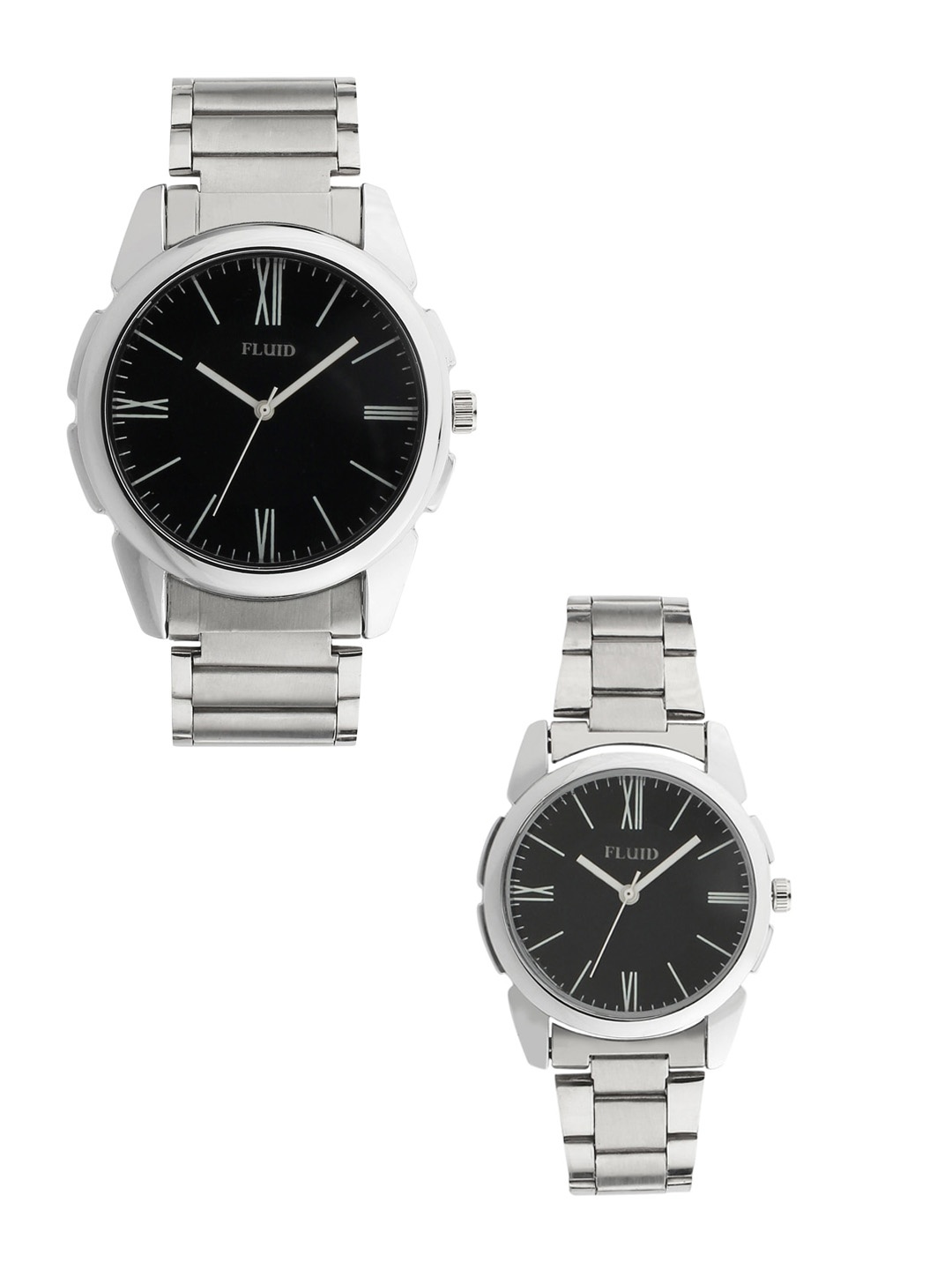 

FLUID Bracelet Style Straps Analogue His & Her Watches FL-768Pair-BK01, Black