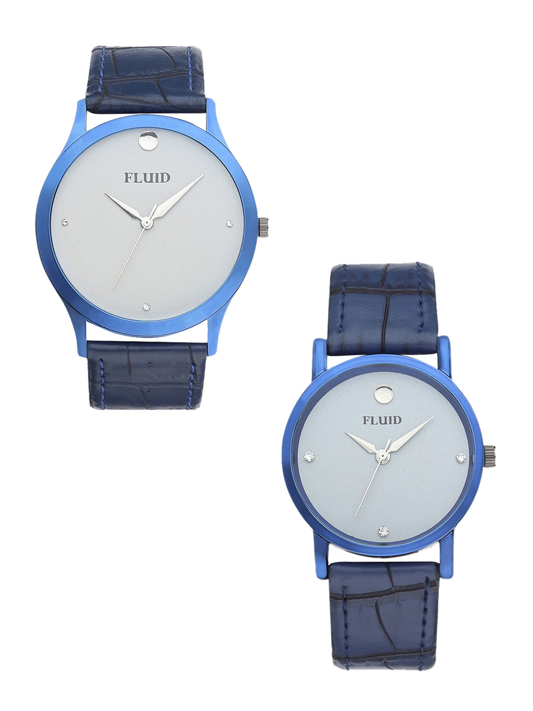 

FLUID Leather Straps Analogue His & Her Watches FL-787Pair-GRY01, Grey