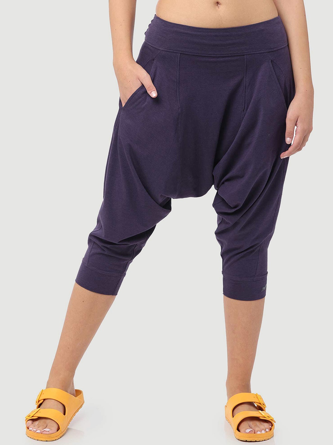 

Proyog Women Organic Cotton Bamboo Loose-Fit Sports Yoga Dhoti Pants, Violet