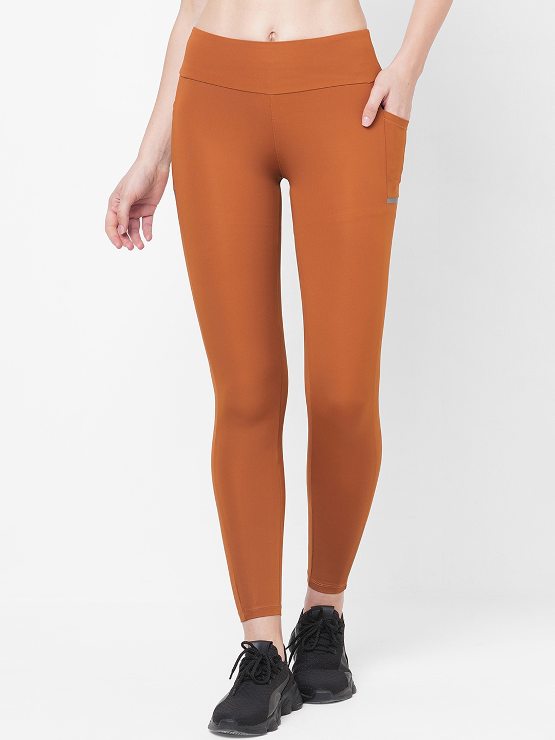 

LAASA SPORTS Women High-Rise Dry-Fit Sports Tights, Orange