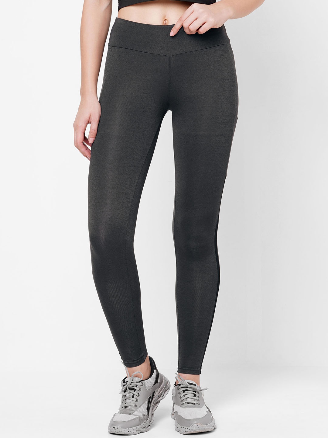 

LAASA SPORTS Women Dry Fit High-Rise Sports Tights, Grey