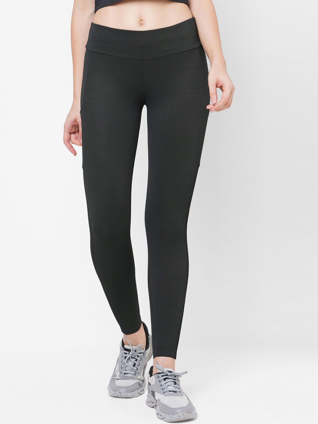 

LAASA SPORTS Women Dry-Fit High-Rise Sports Tights, Grey