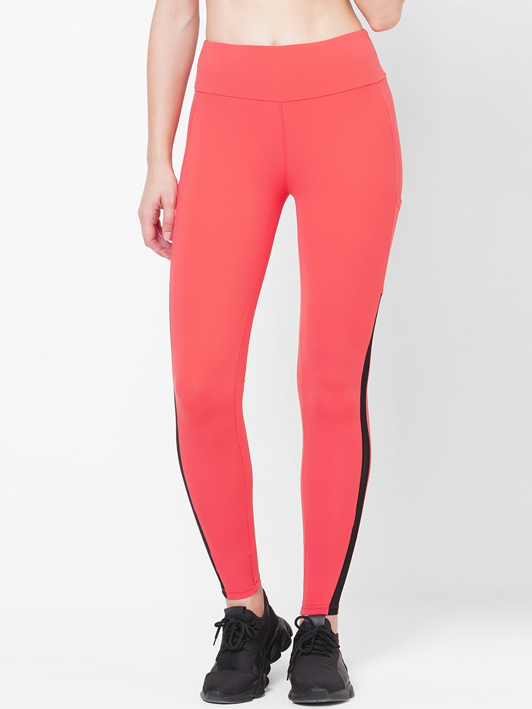 

LAASA SPORTS Women Dry-Fit High-Rise Tights, Coral