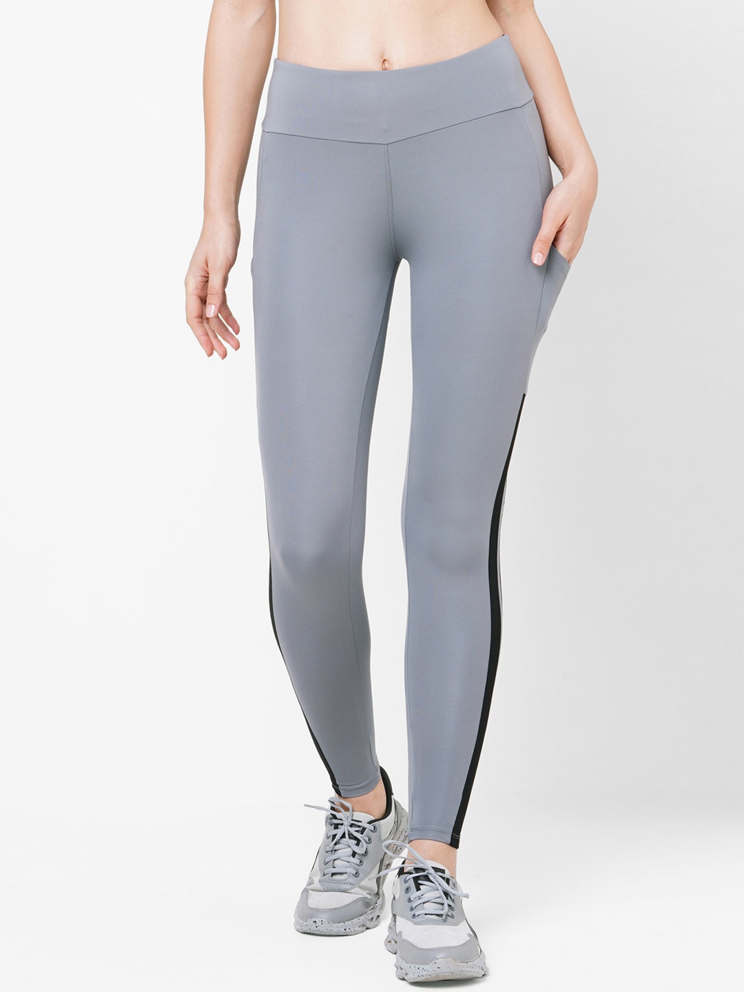 

LAASA SPORTS Women High-Rise Dry Fit Tights, Grey