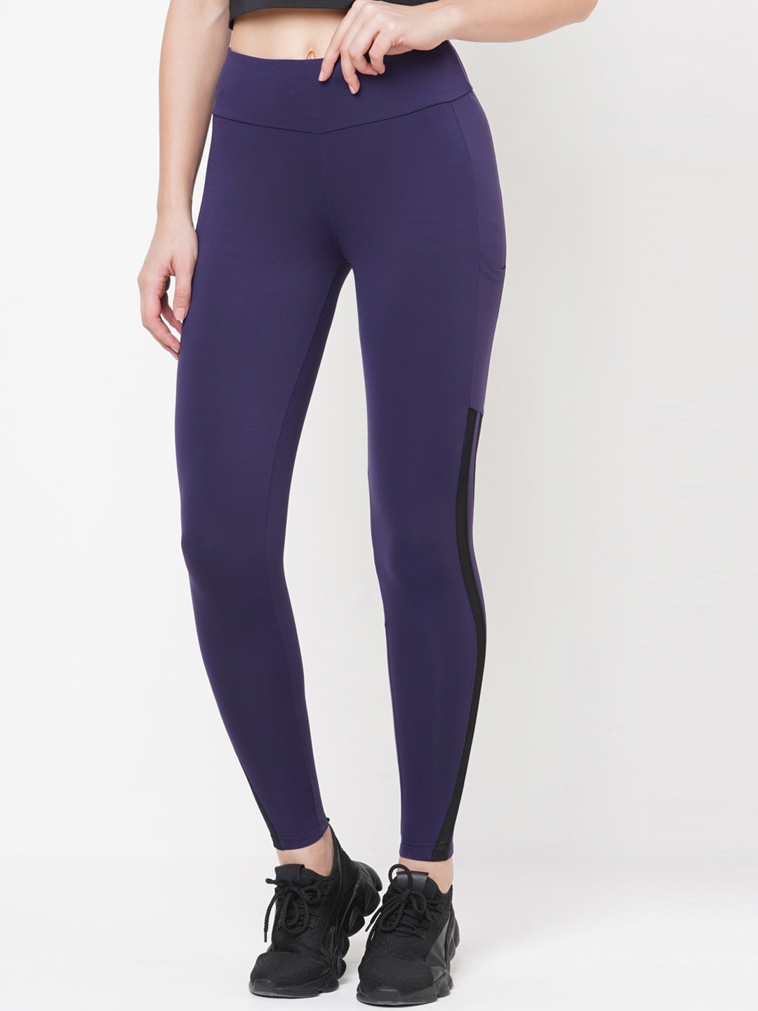 

LAASA SPORTS Women Dry-Fit High-Rise Sports Tights, Purple