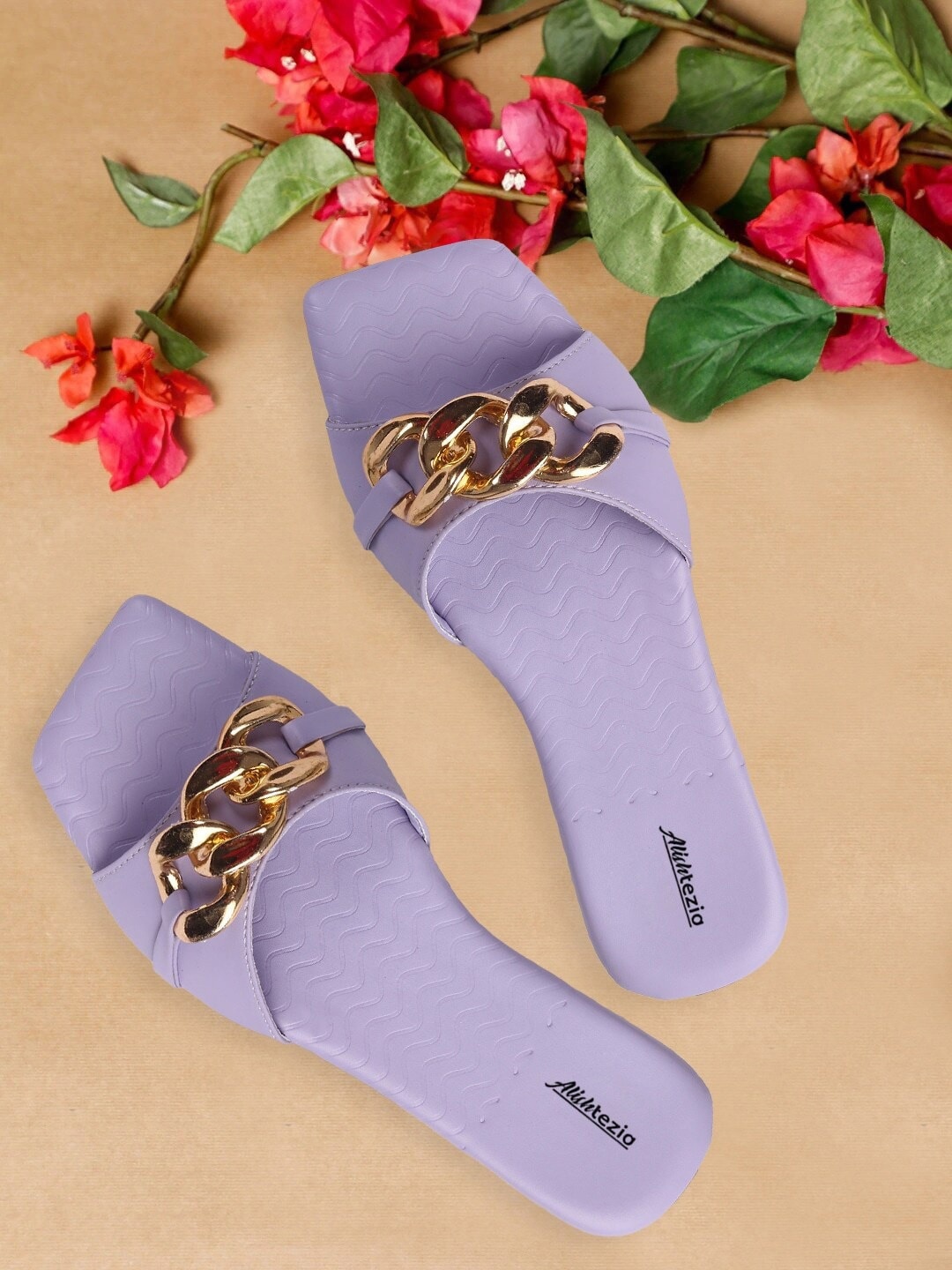 

Alishtezia Embellished Open Toe Flats, Lavender