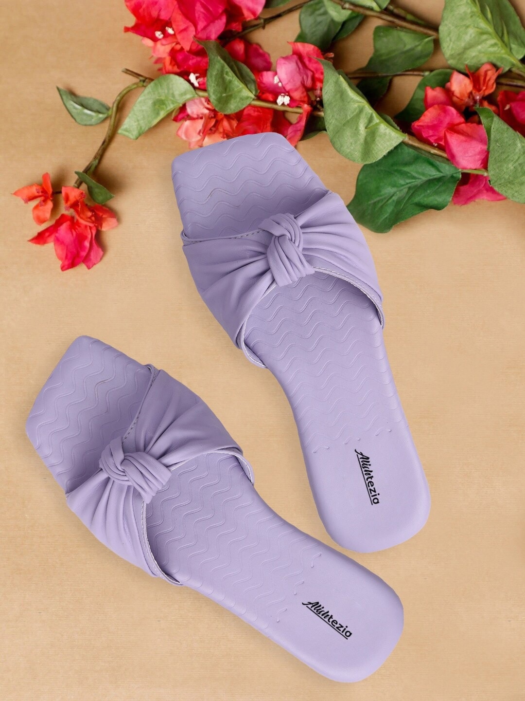 

Alishtezia Knotted Open Toe Flats, Lavender