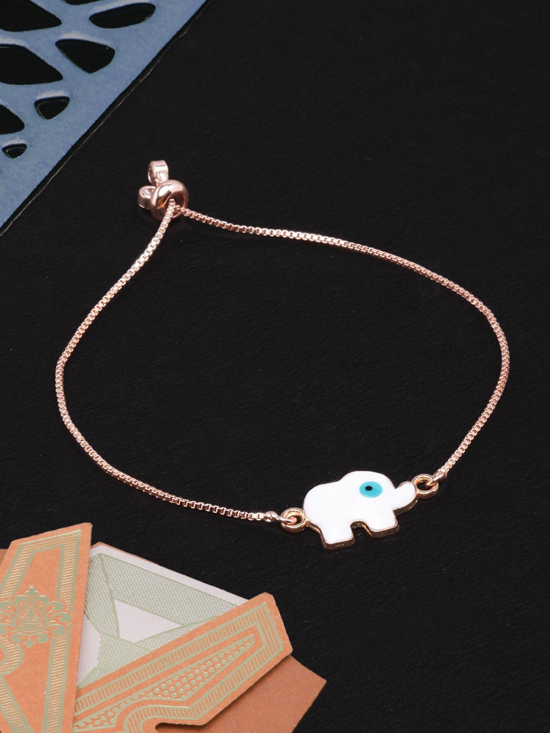 

DressBerry Women Rose Gold-Plated Charm Bracelet, White