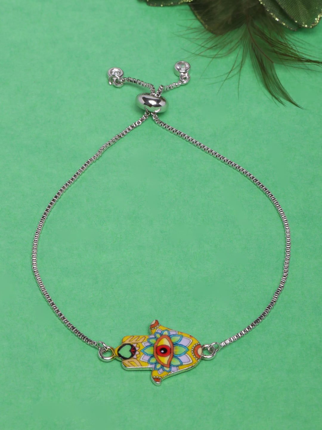

DressBerry Women Silver-Plated Charm Bracelet, Red