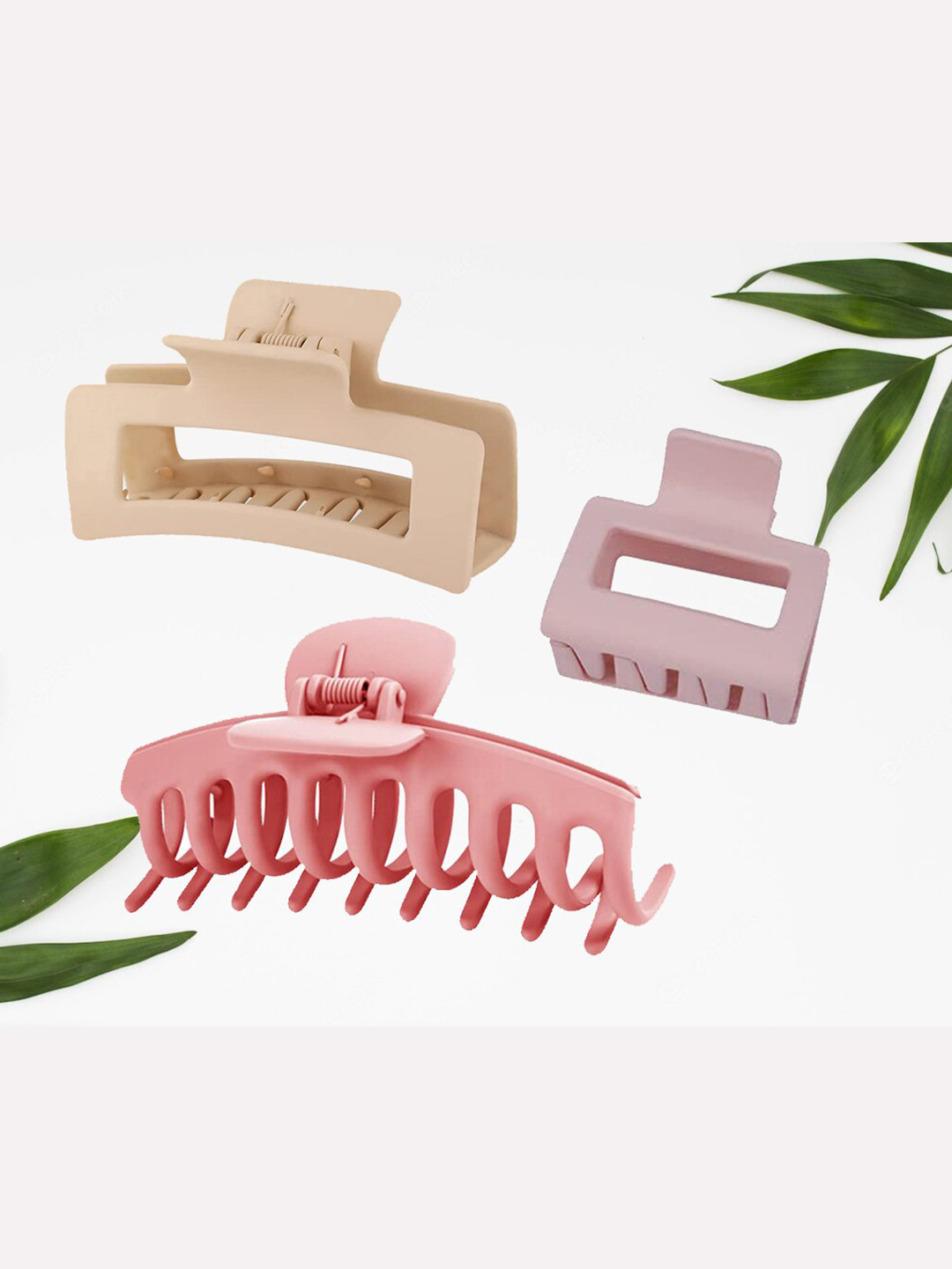 

Krelin Women Set of 3 Hair Claw Clips, Beige