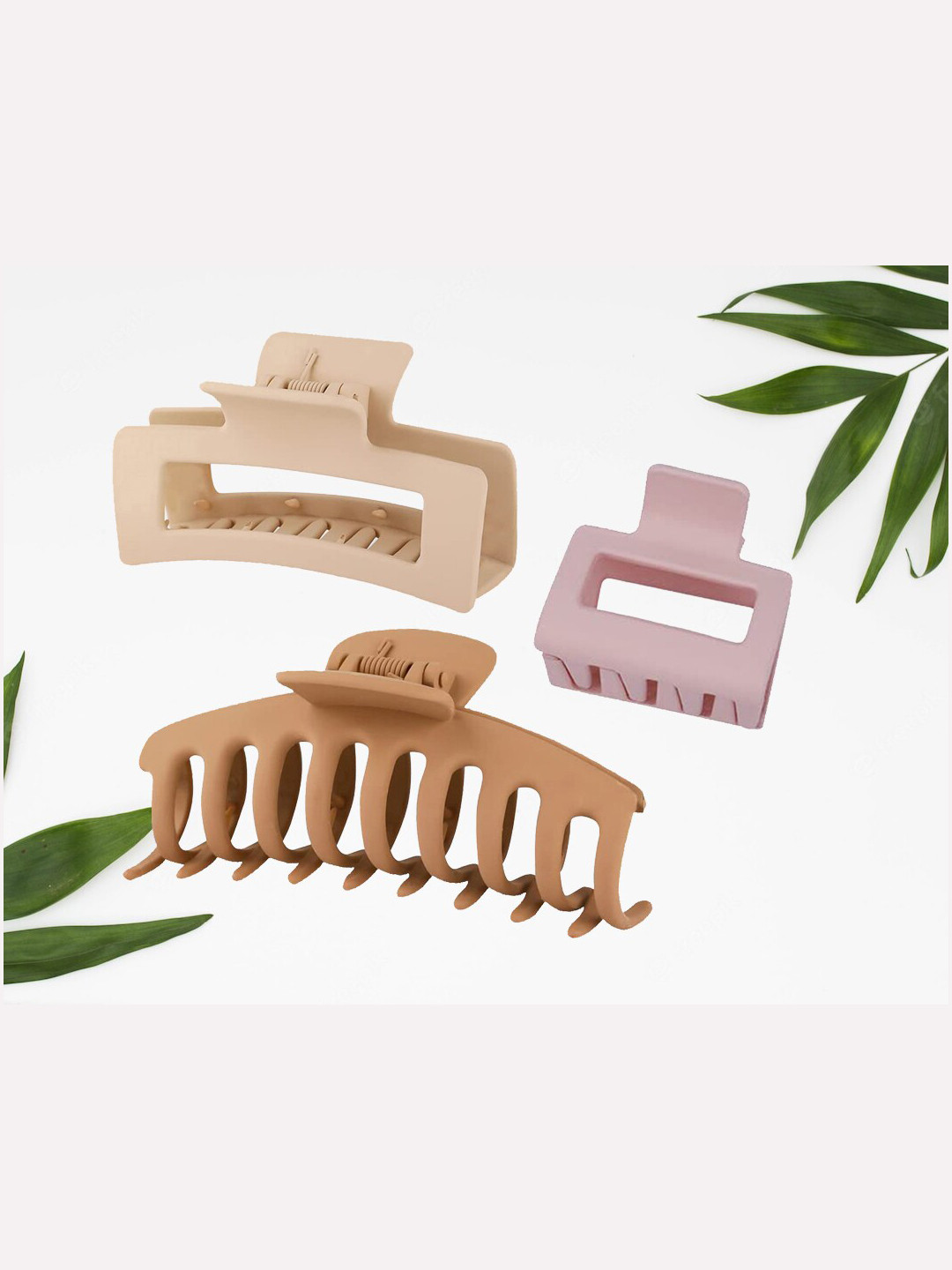 

Krelin Women Set of 3 Claw Clip, Beige