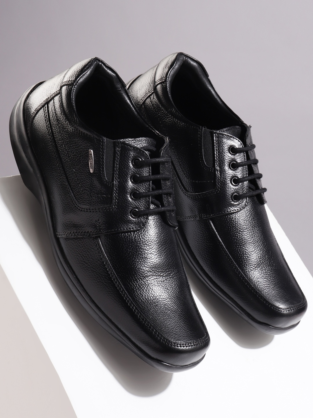 

Red Chief Men Leather Formal Derbys, Black