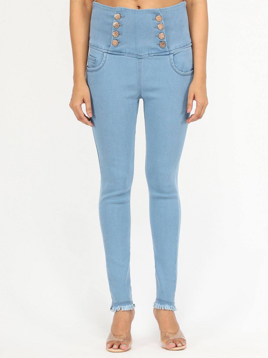 

AngelFab Women Jean Skinny Fit High-Rise Stretchable Cotton Jeans, Blue