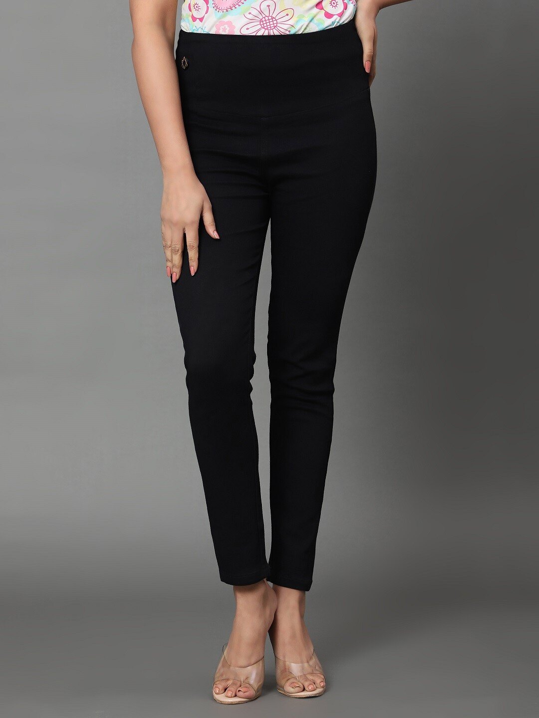 

AngelFab Women Regular Fit Cotton Denim Jeggings, Black