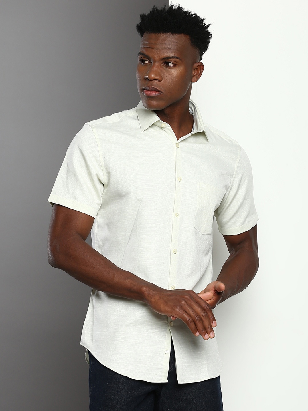 

Calvin Klein Jeans Cotton Linen Slim Fit Casual Shirt, Green