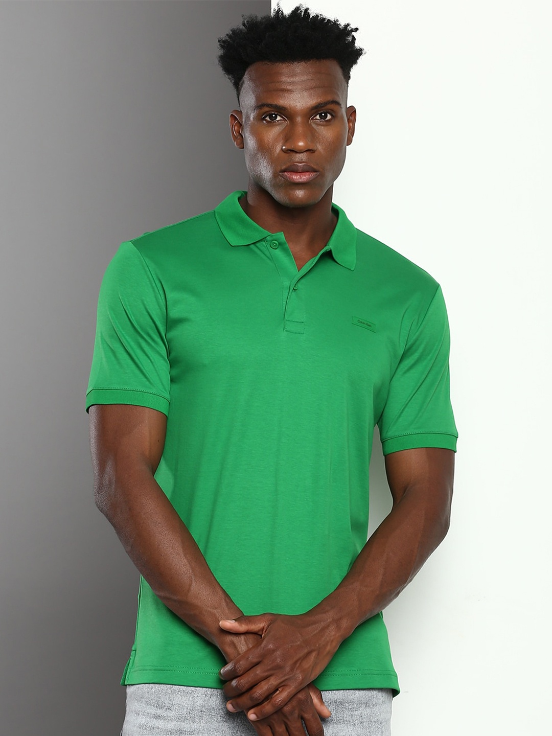 

Calvin Klein Jeans Polo Collar Cotton T-shirt, Green