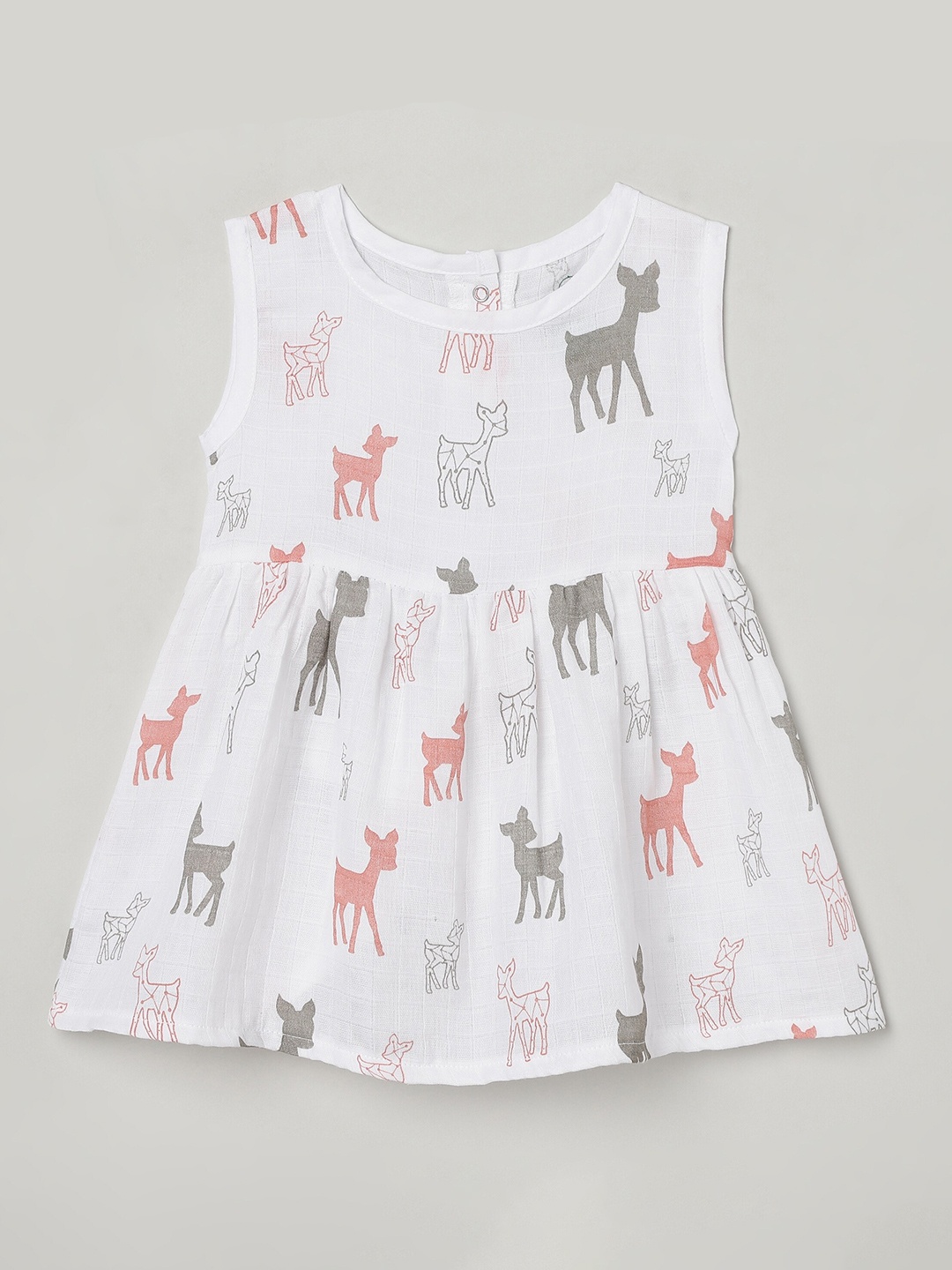 

The Boo Boo Club Girls Printed A-Line Sustainable Organic Cotton Dress, White