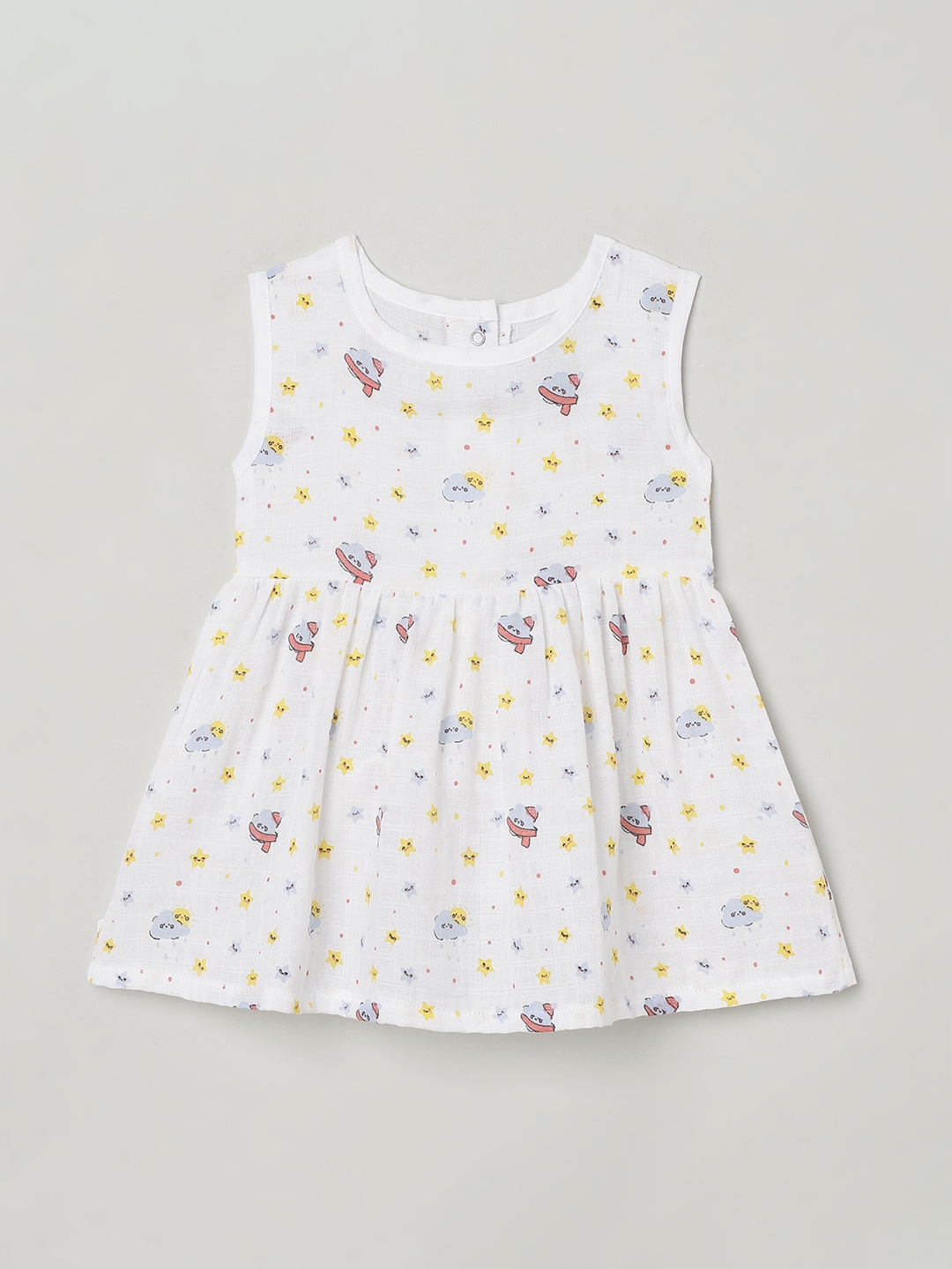 

The Boo Boo Club Girls Print Sustainable Fit & Flare Dress, White