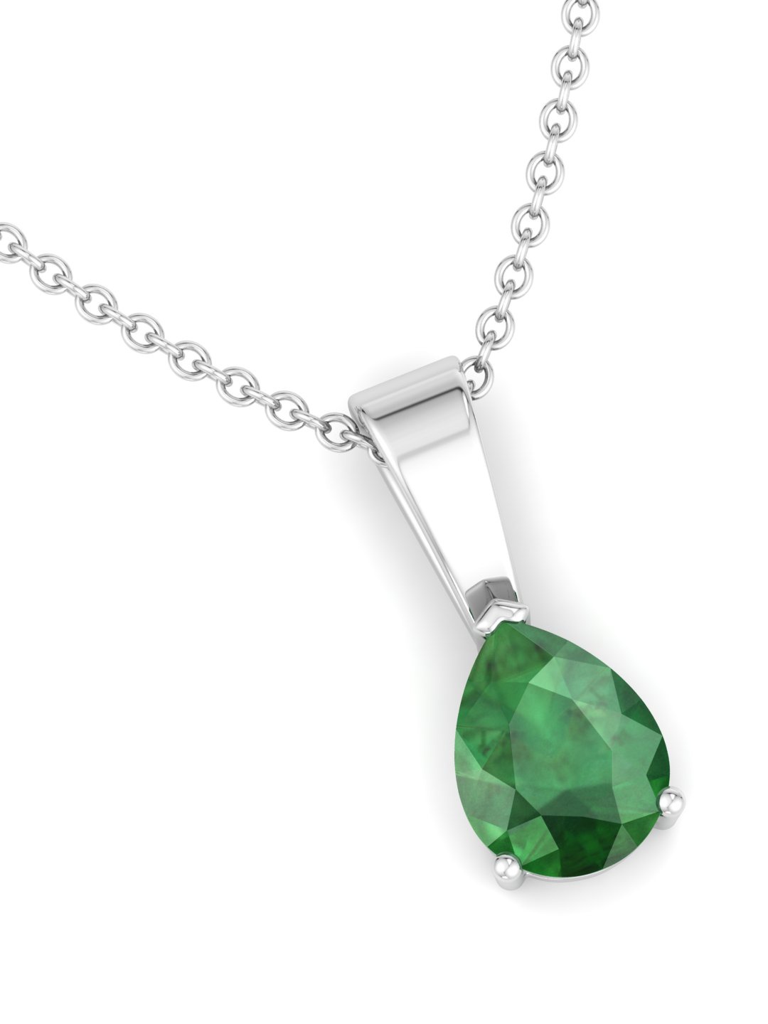 

Inddus Jewels925 Sterling Silver Rhodium-Plated Teardrop Shaped CZ-Studded Pendant With Chain