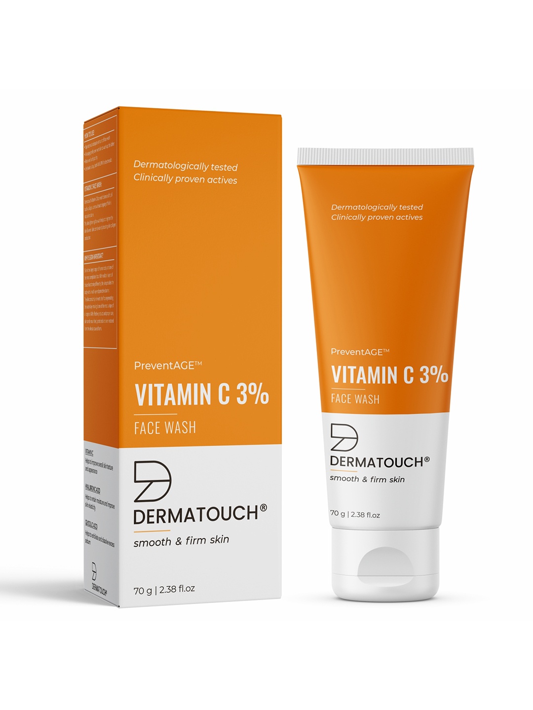 

Dermatouch Vitamin C 3% For Glowing Skin Face Wash 70 g, Orange