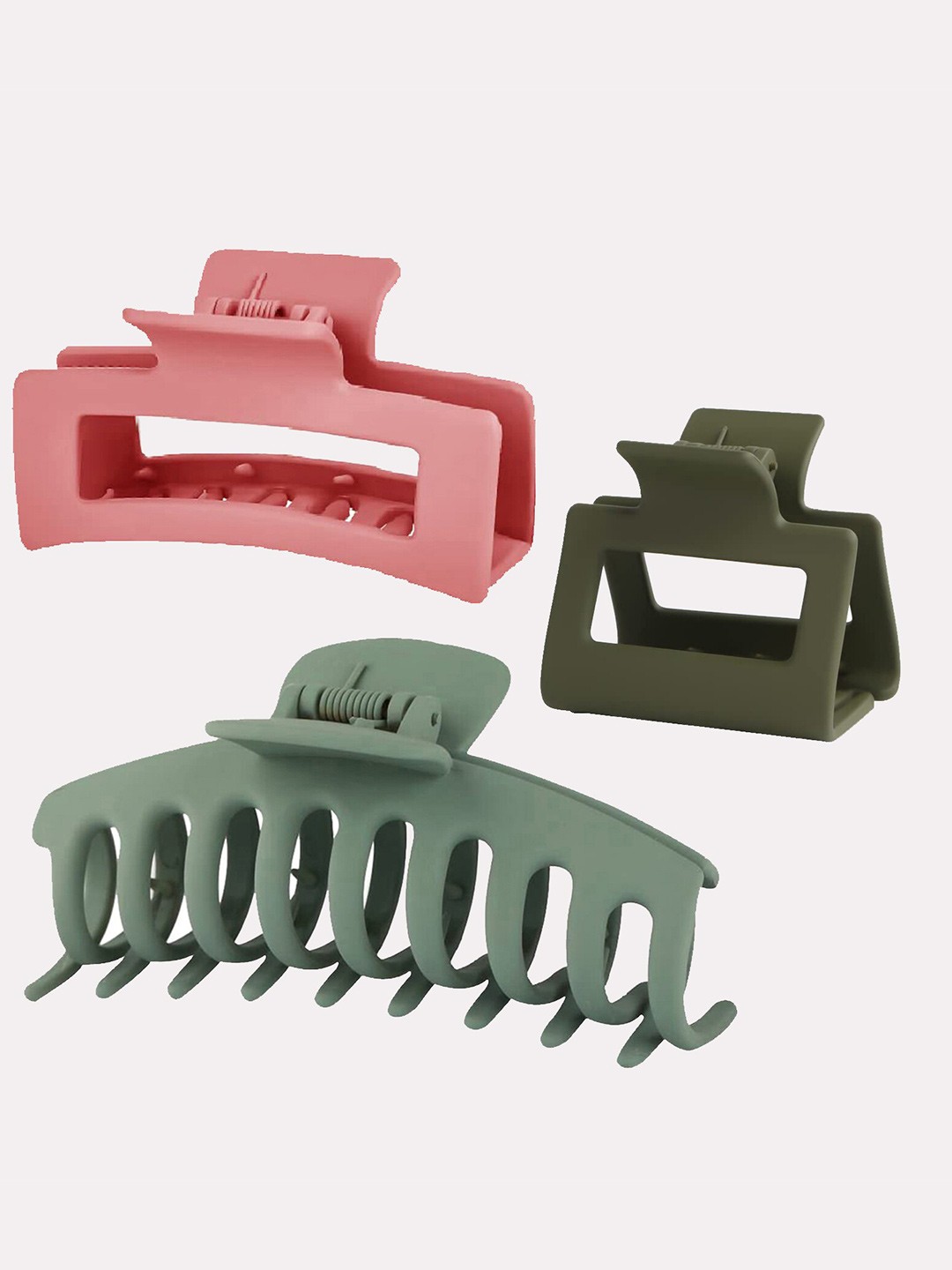 

Krelin Women Set of 3 Plastic Claw Clip, Pink