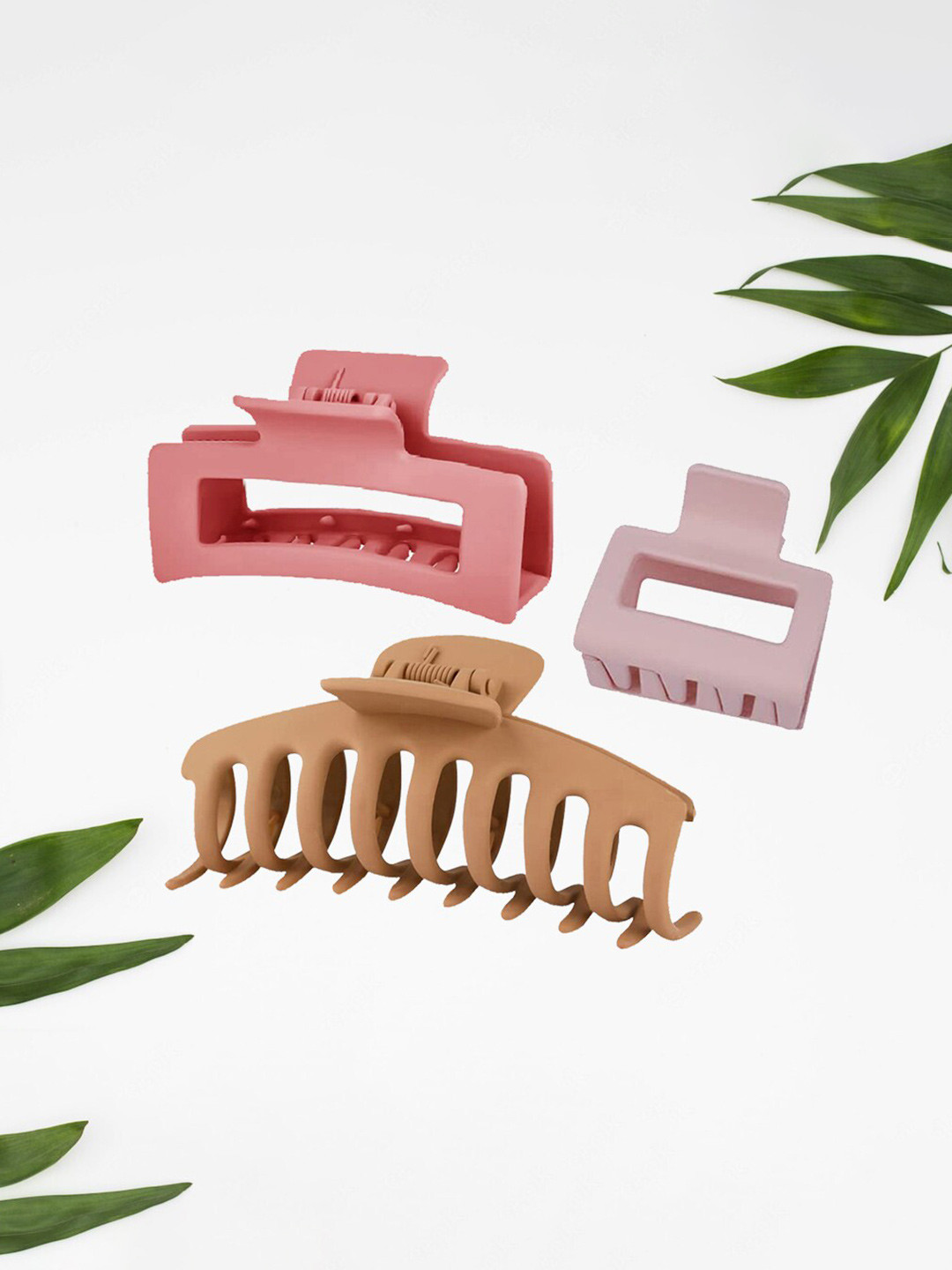 

Krelin Women Set of 3 Plastic Claw Clip, Pink